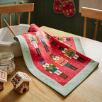 Torchon en coton recyclé rouge à l'effigie du défilé Casse-Noisette