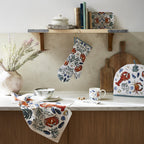 Gant de cuisine vert à motif coquillages