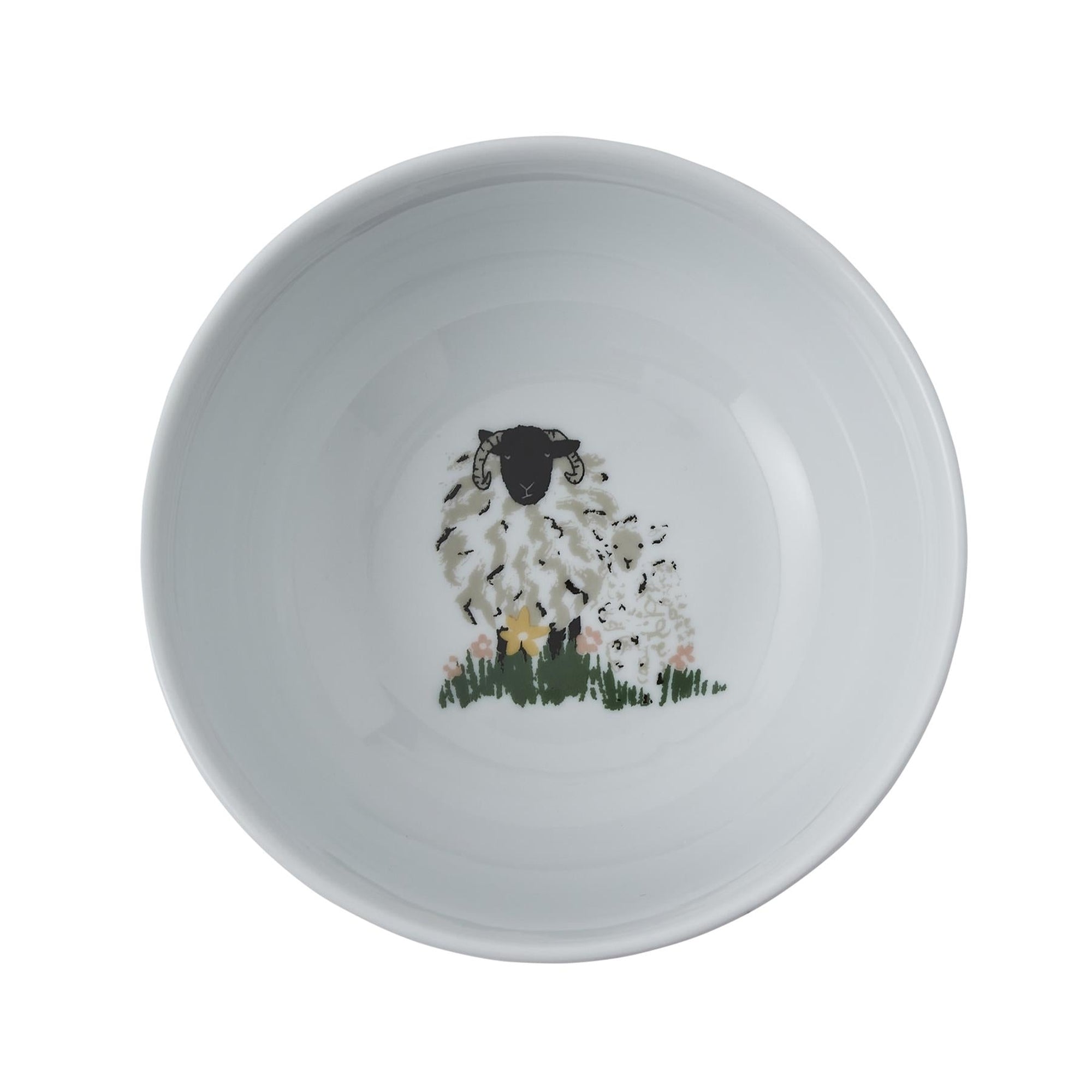 Lot de 4 bols en porcelaine Woolly Sheep, blancs