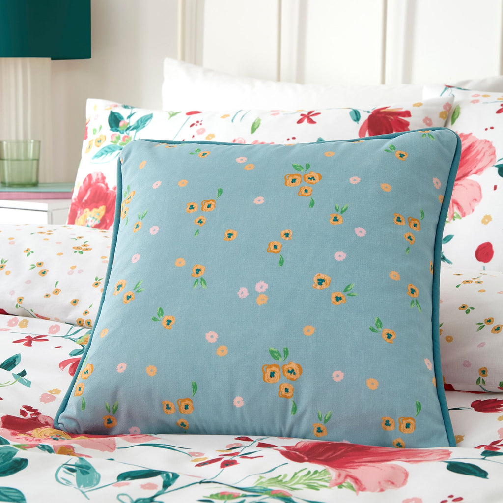 Coussin abstrait Coquelicot rouge 43 x 43 cm