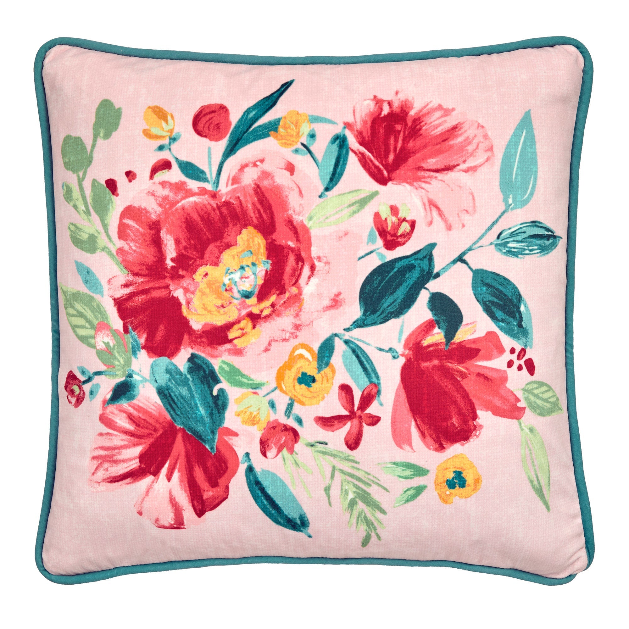 Coussin abstrait Coquelicot rouge 43 x 43 cm