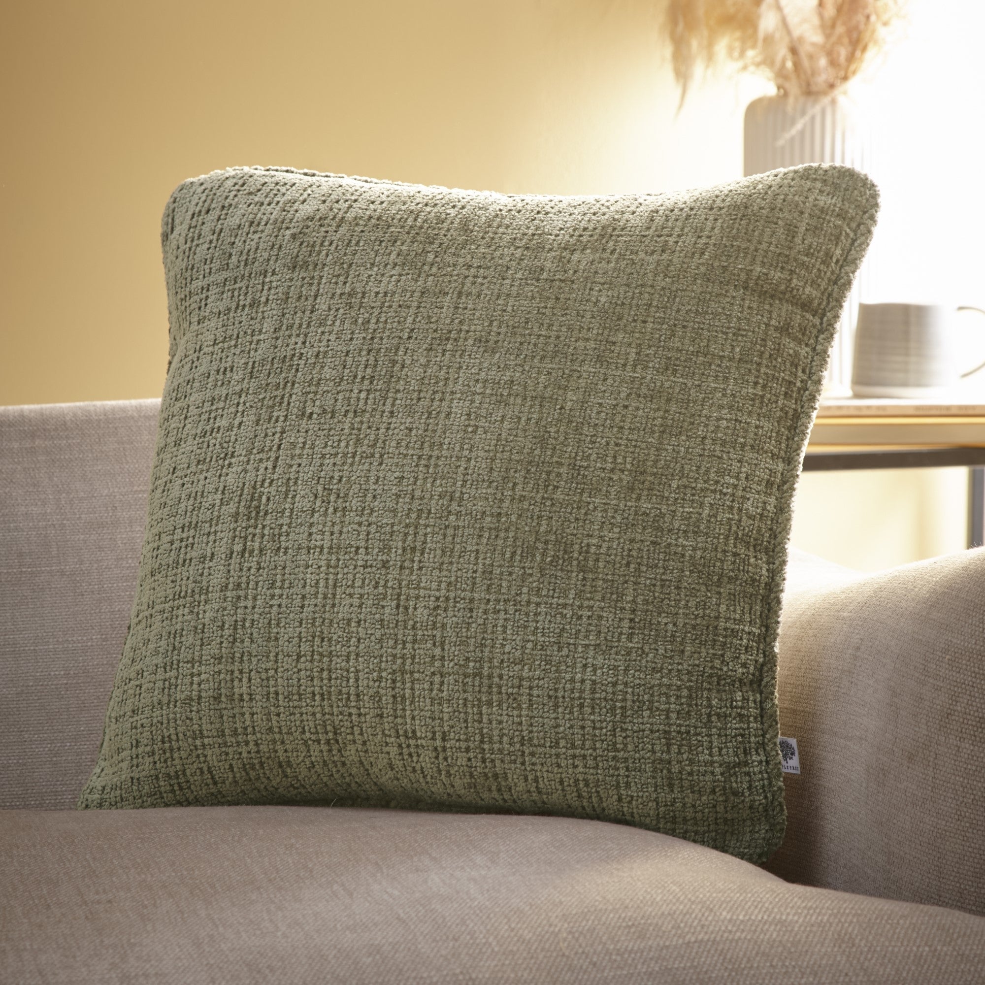 Coussin Alba vert 43 x 43 cm