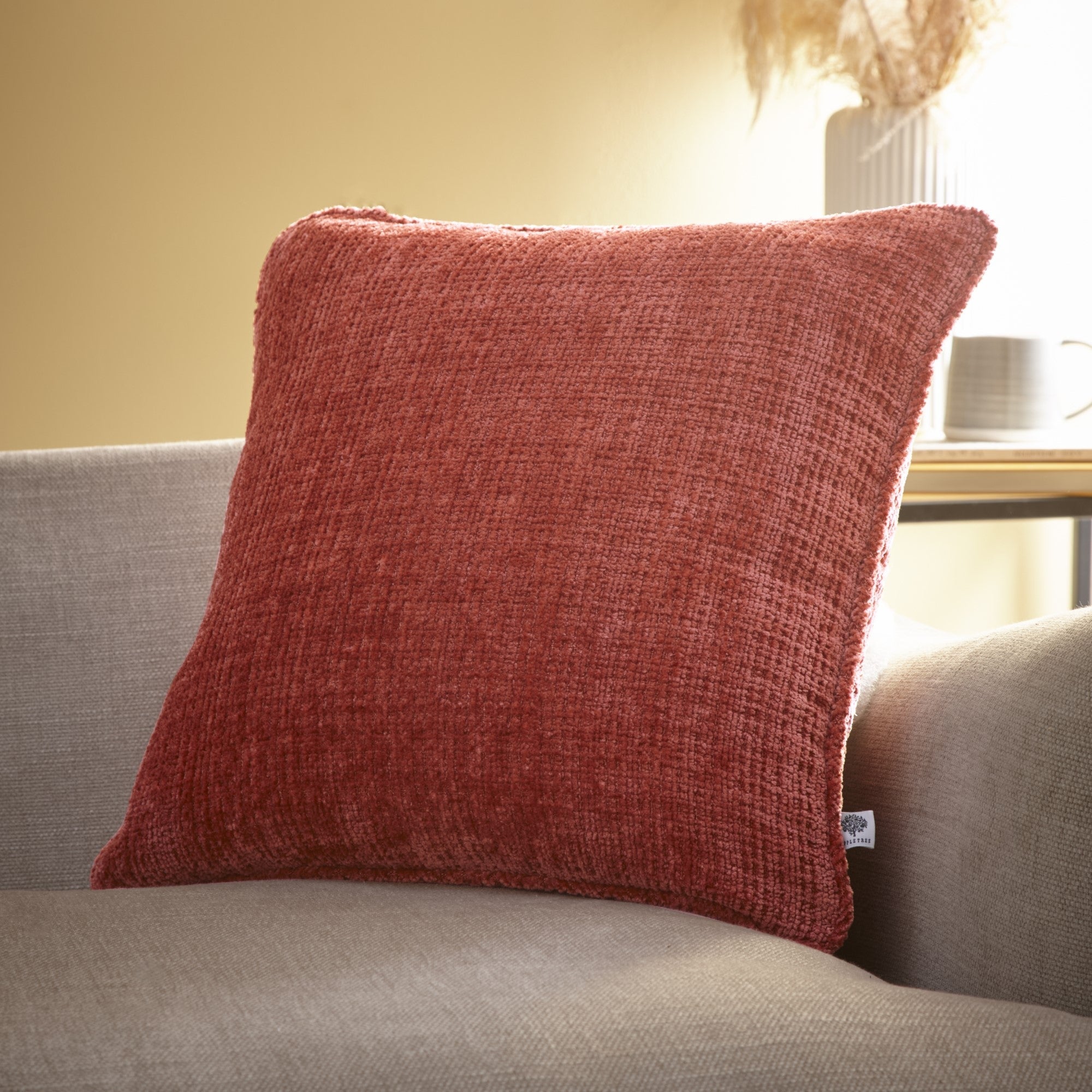 Coussin Alba couleur terre cuite 43 x 43 cm