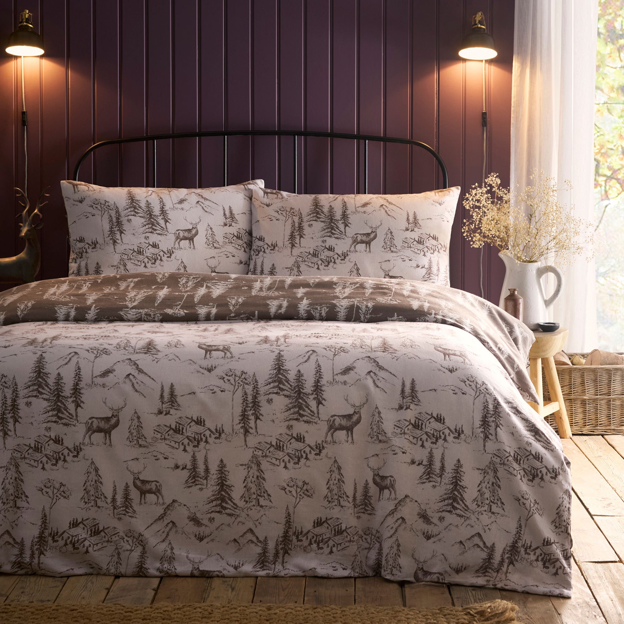 Parure de lit Alpine Stag en coloris naturel