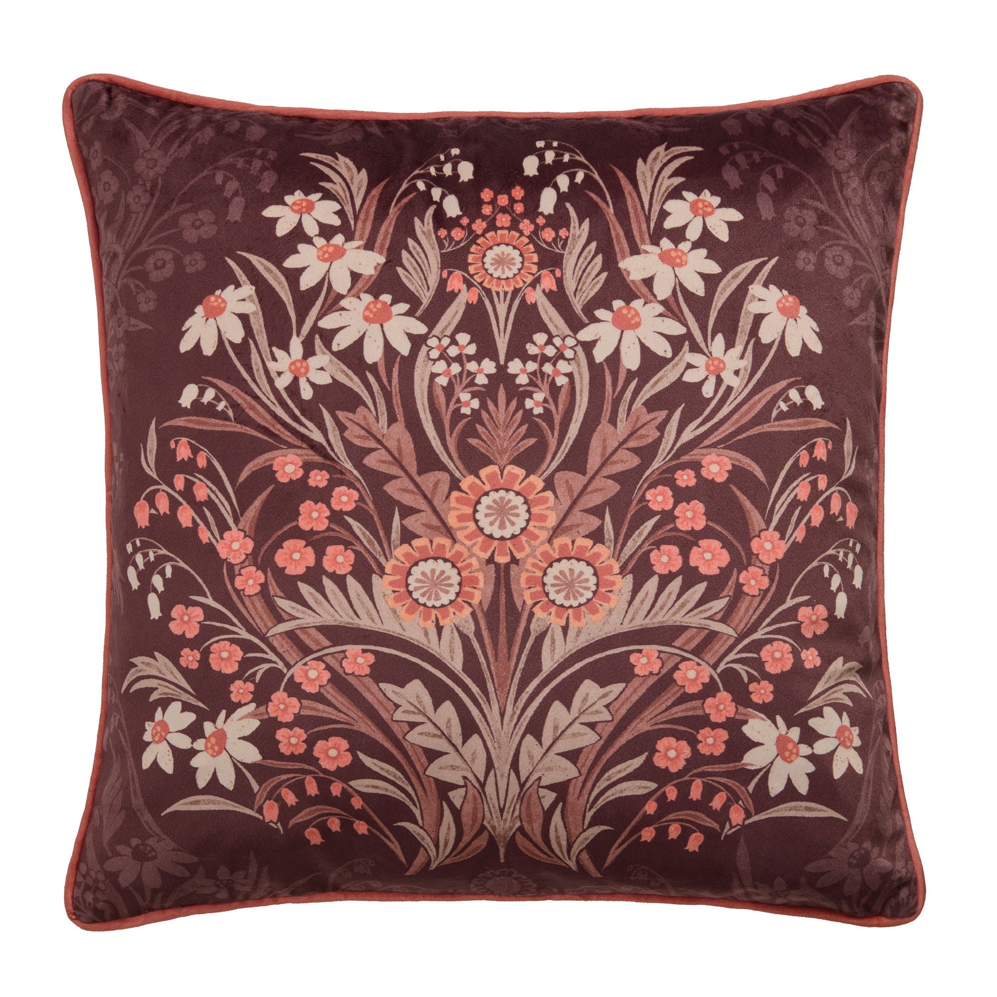 Coussin Audrey couleur chocolat 43 x 43 cm