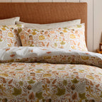 Parure de lit motif feuillage d'automne naturel