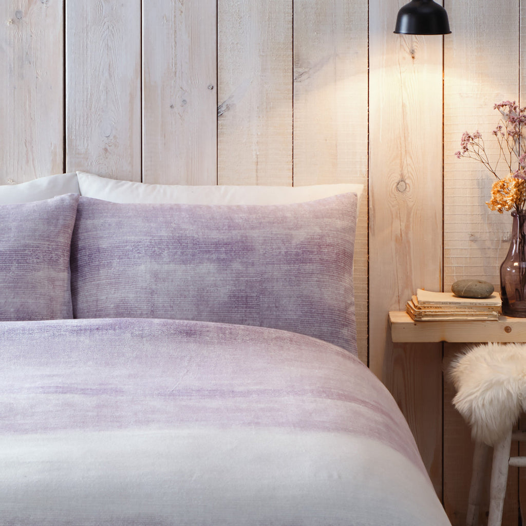 Parure de lit à rayures Anson couleur mauve