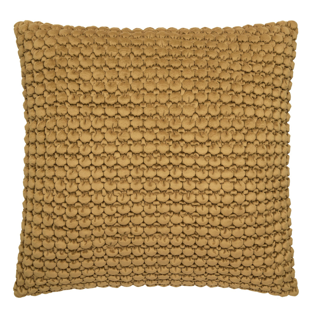 Coussin à pompons ocre 55 x 55 cm