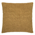 Coussin à pompons ocre 55 x 55 cm