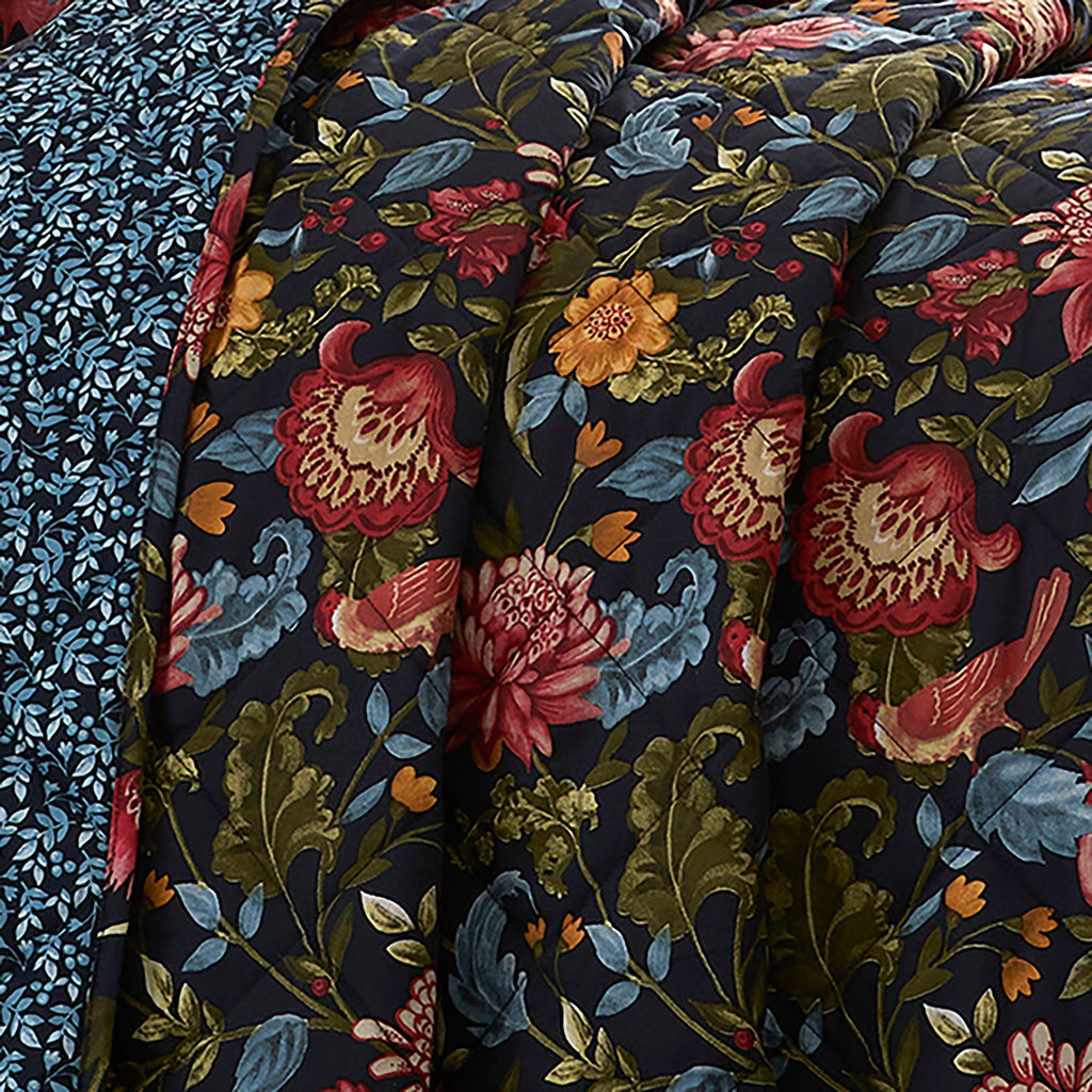 Couvre-lit orné de bijoux bleu marine 200 x 230 cm