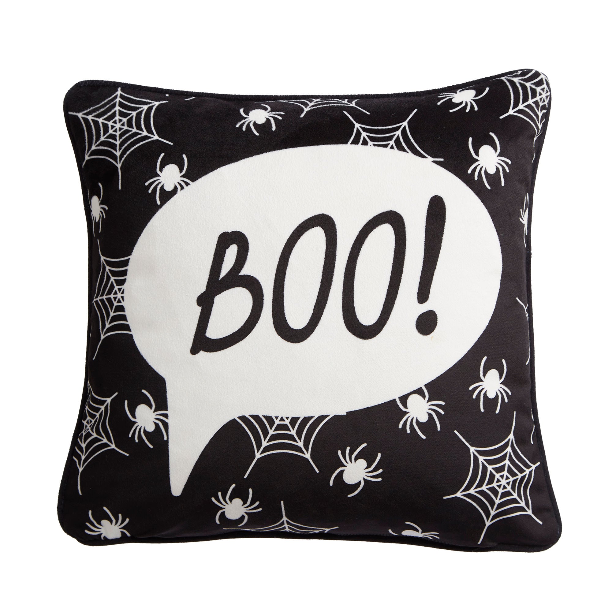 Coussin Boo Halloween noir 43 x 43 cm