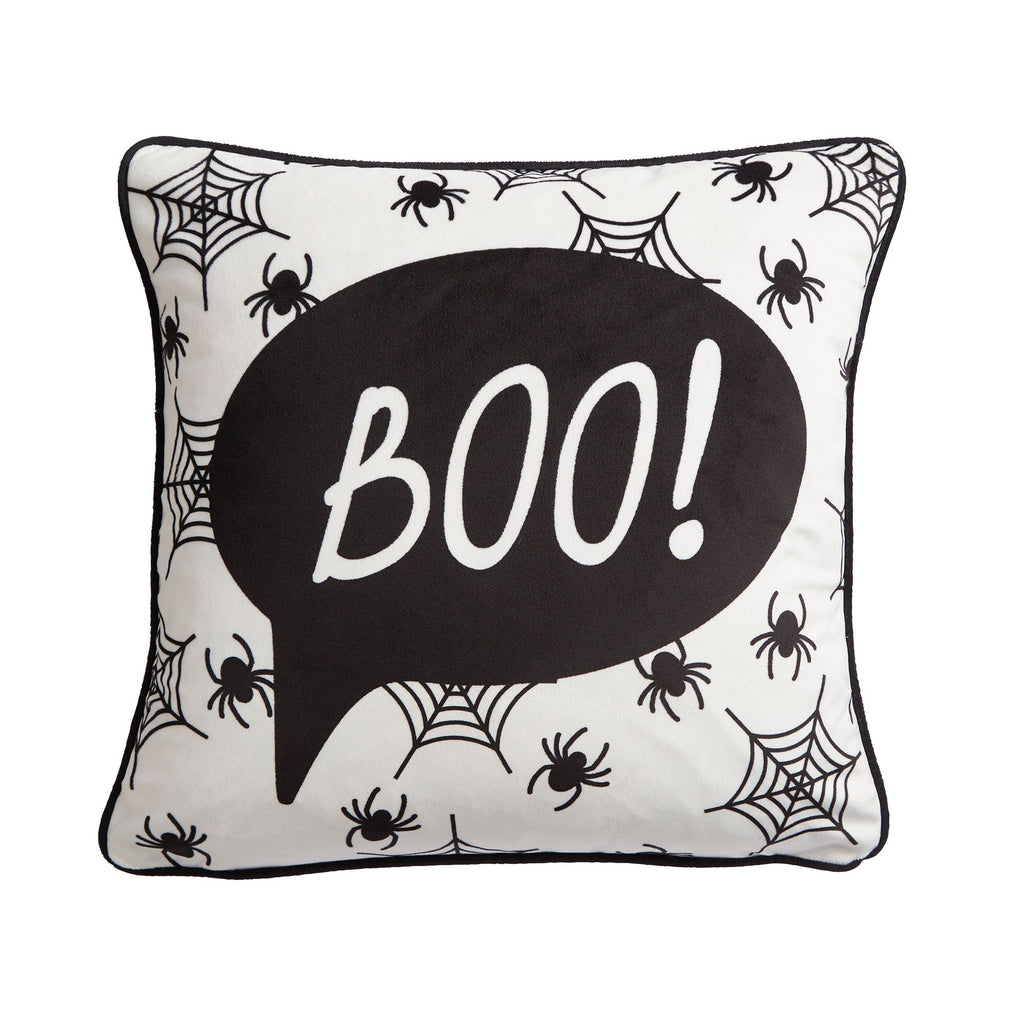 Coussin Boo Halloween noir 43 x 43 cm