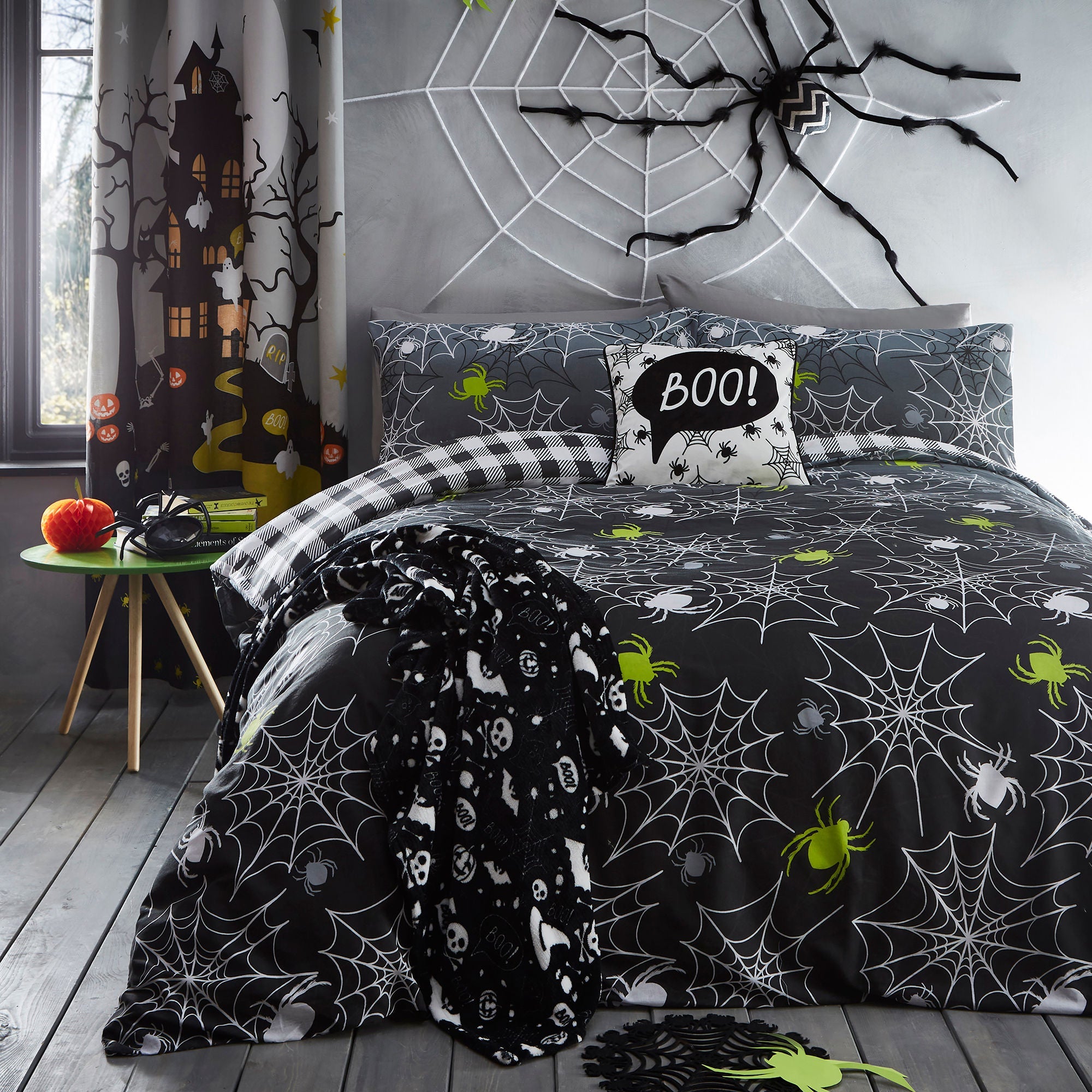 Plaid Boo Halloween noir 120 x 150 cm