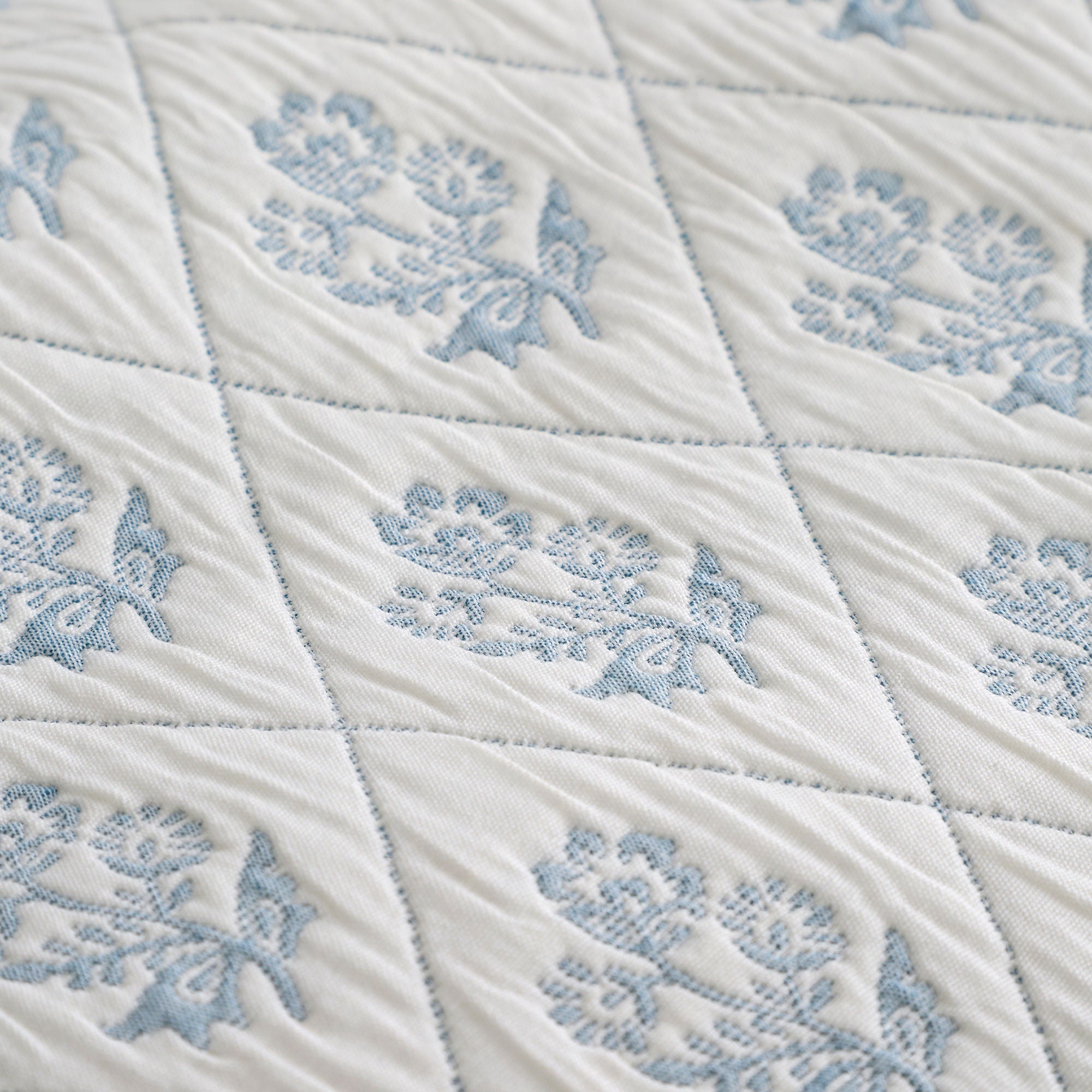 Parure de lit à motifs floraux bleus