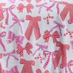 Parure de lit à nœuds et rayures rose