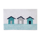 Tapis de bain cabanes de plage bleu 50 x 80 cm