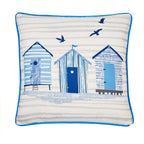 Coussin d'extérieur Beach Huts bleu 43 x 43 cm