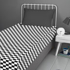 Drap-housse rayé Beckett, profondeur 25 cm, noir et blanc