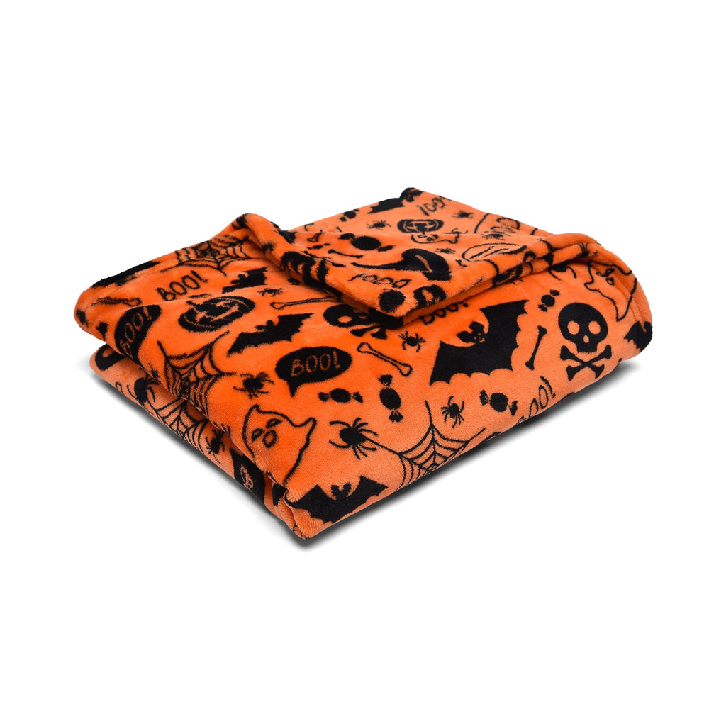 Plaid Boo Halloween orange 120 x 150 cm