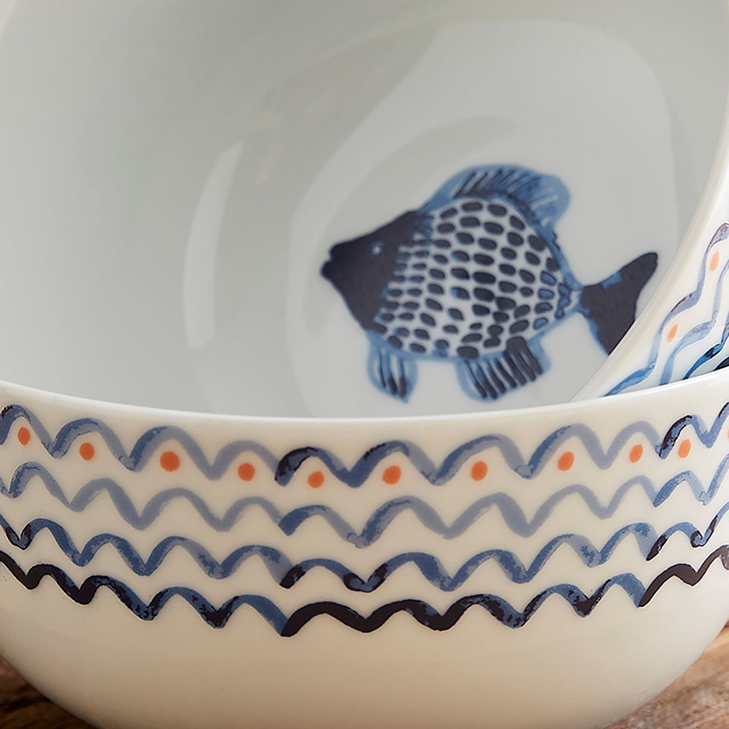 Bol en porcelaine multicolore « Pêche du jour »