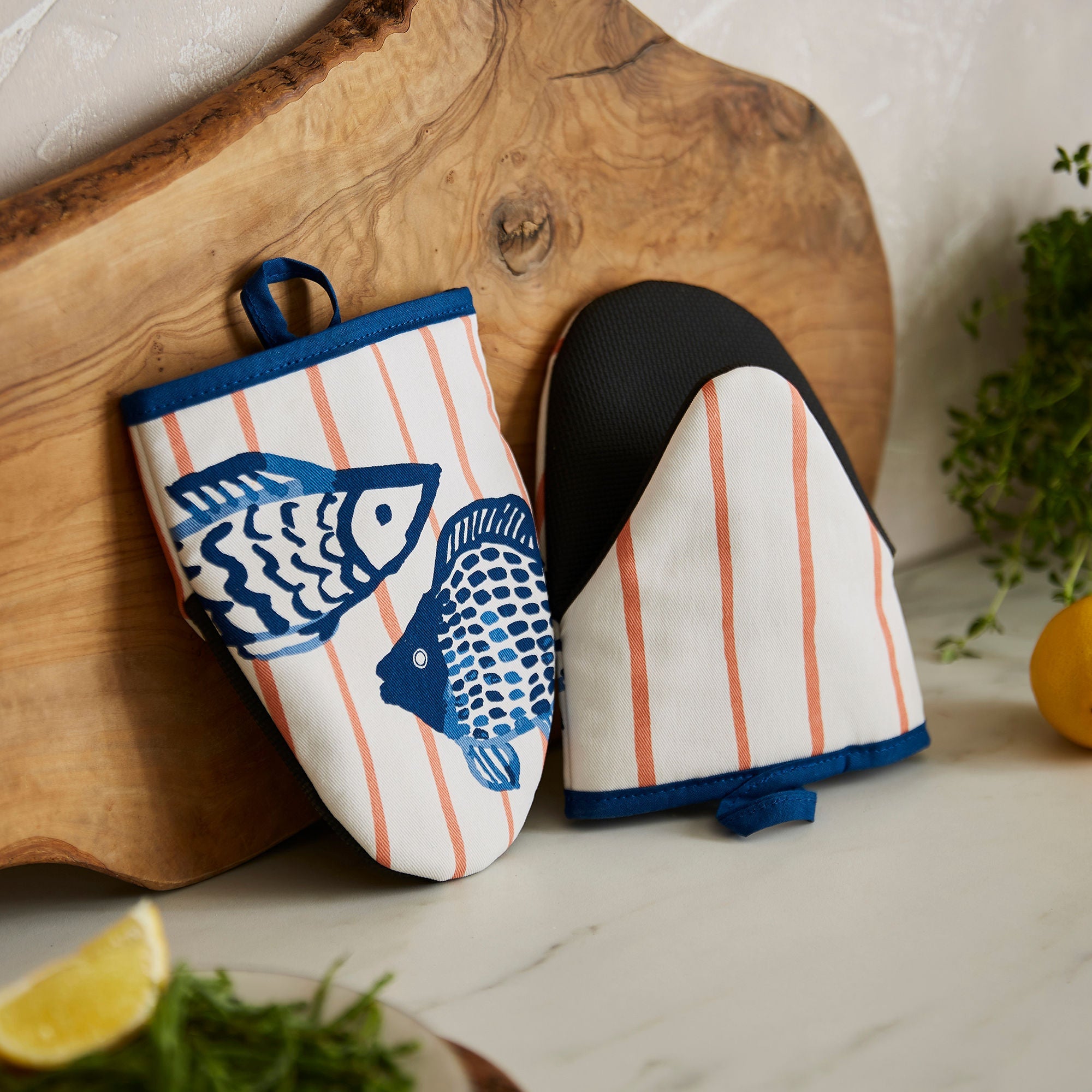 Gants de cuisine pour micro-ondes Catch of the Day, paire multicolore