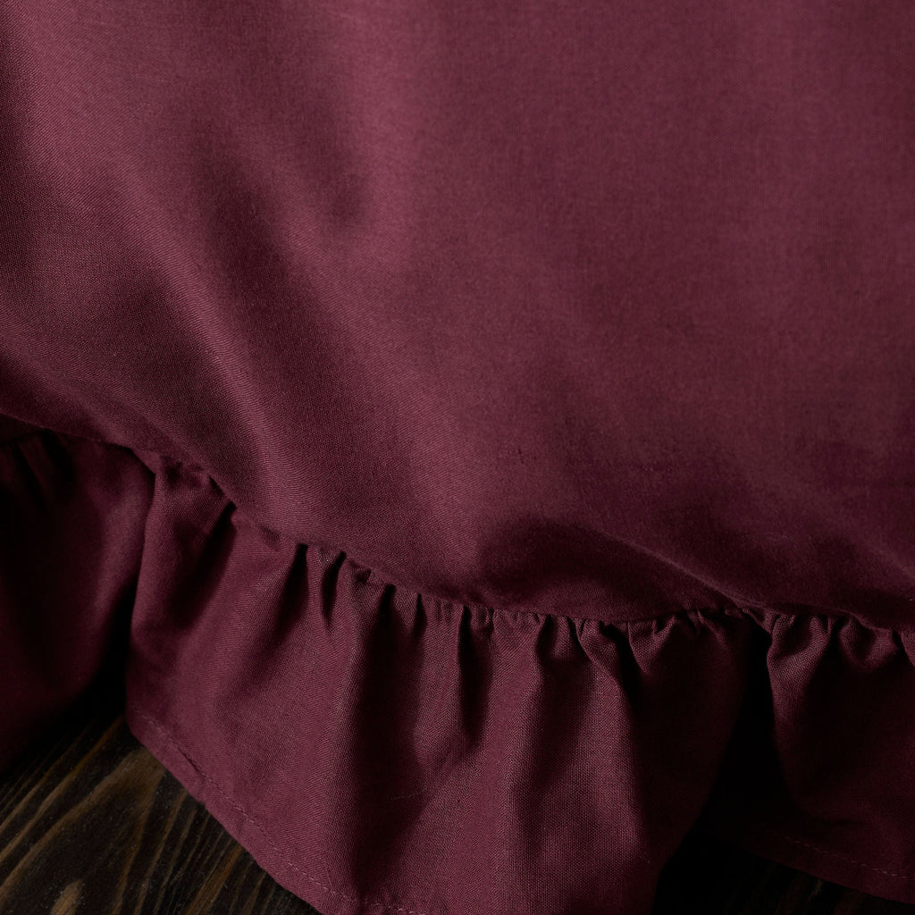 Parure de lit à volants Cassia couleur baie