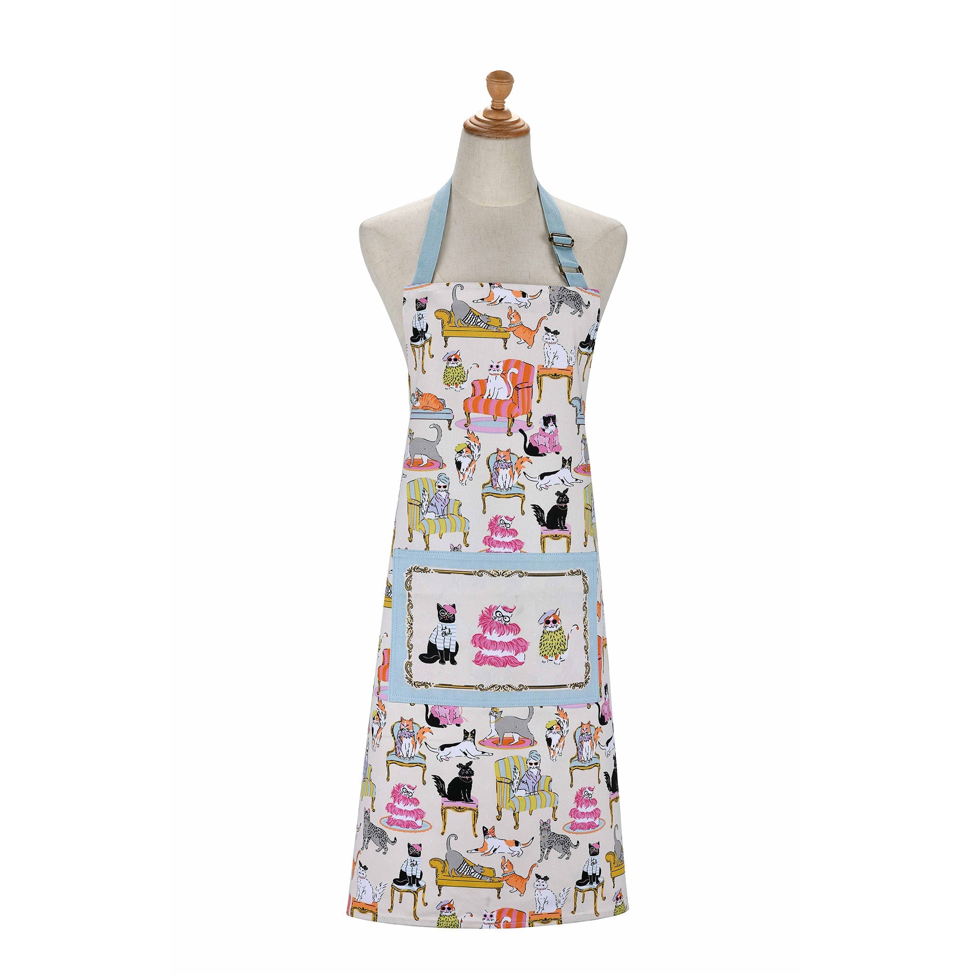 Tablier en coton Cool Cats multicolore
