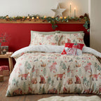 Coussin de Noël Animaux de la forêt rouge 43 x 43 cm