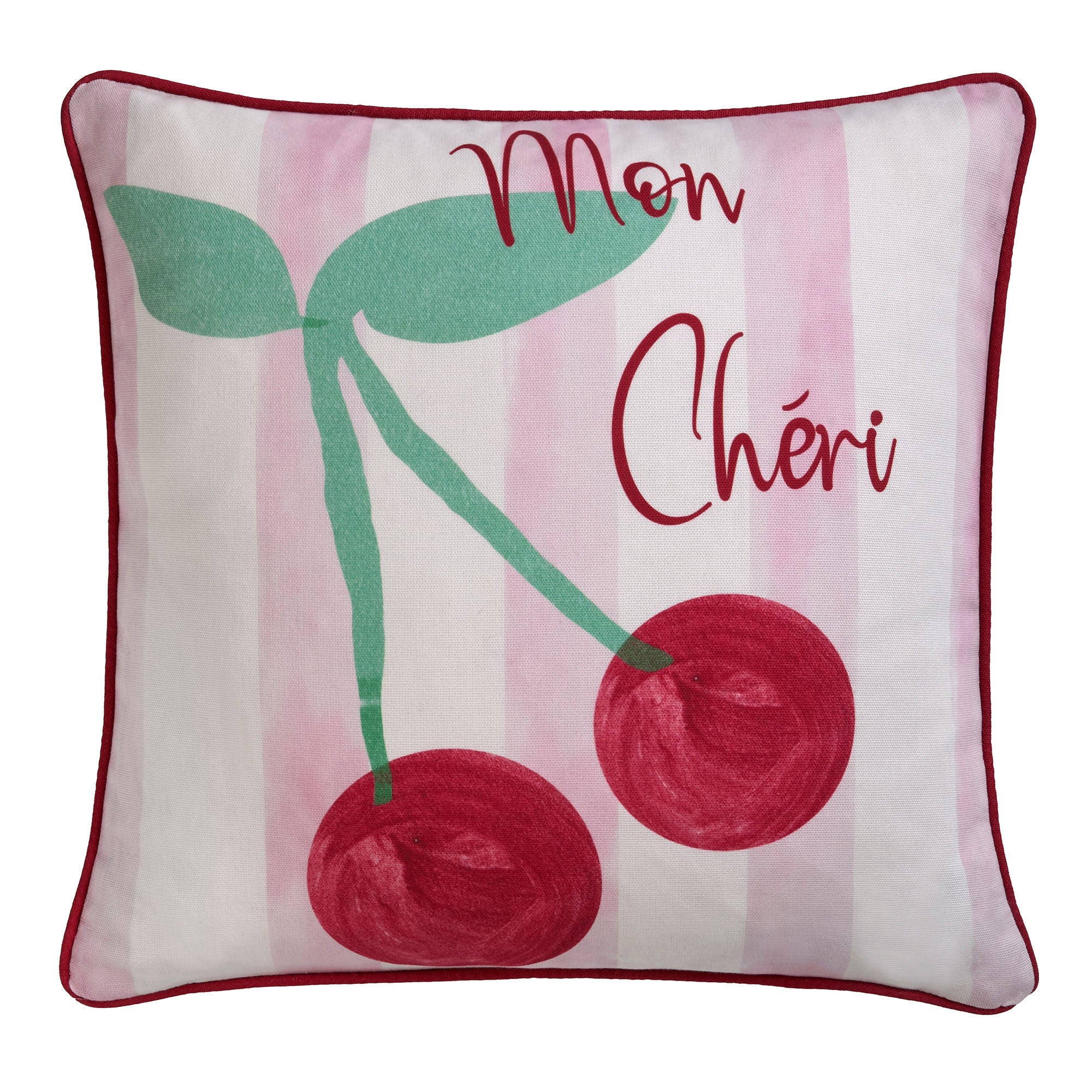 Coussin cerise rose 43 x 43 cm