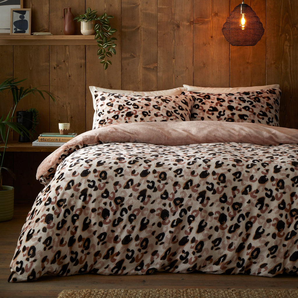 Parure de lit Cosy Leopard en coloris naturel