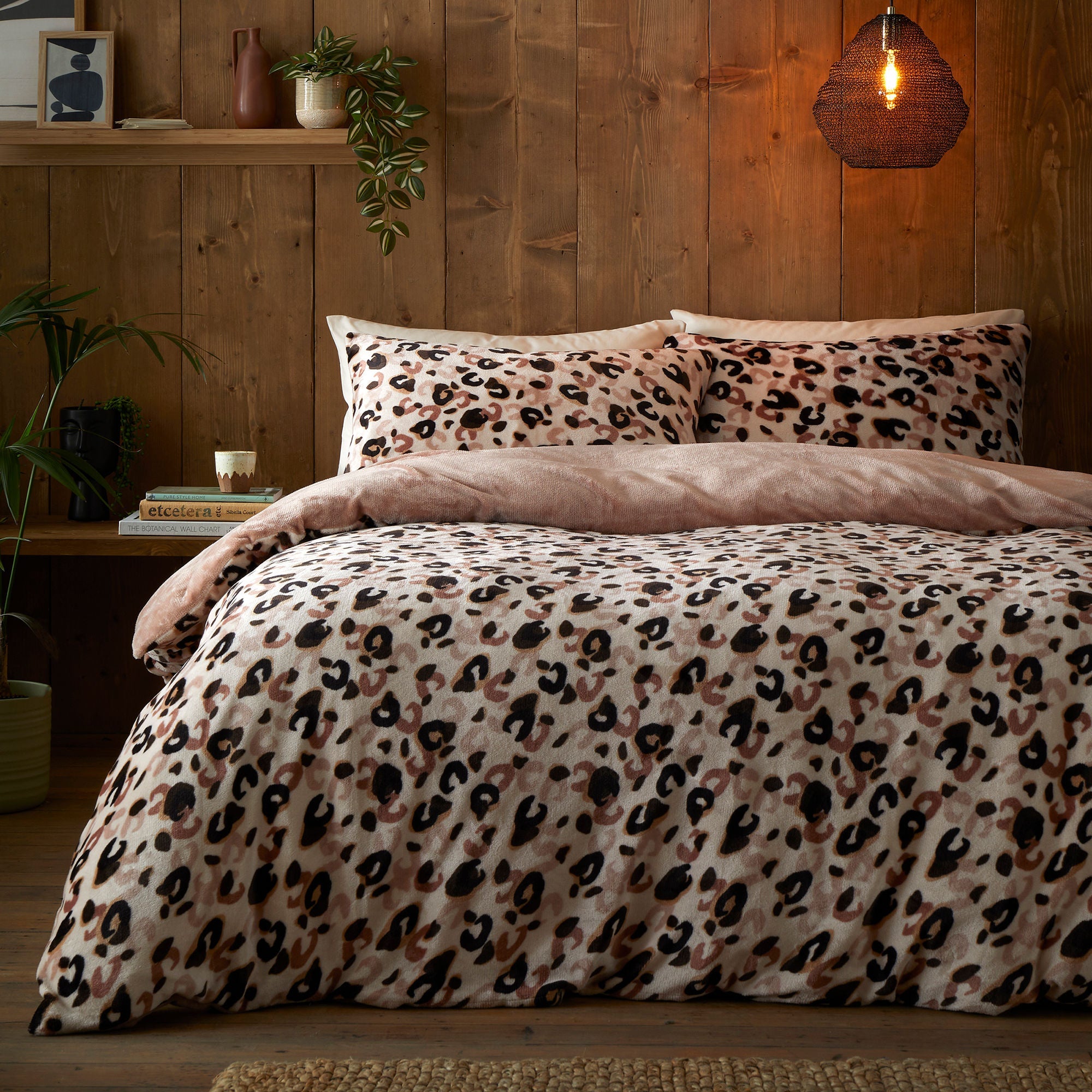 Parure de lit Cosy Leopard en coloris naturel