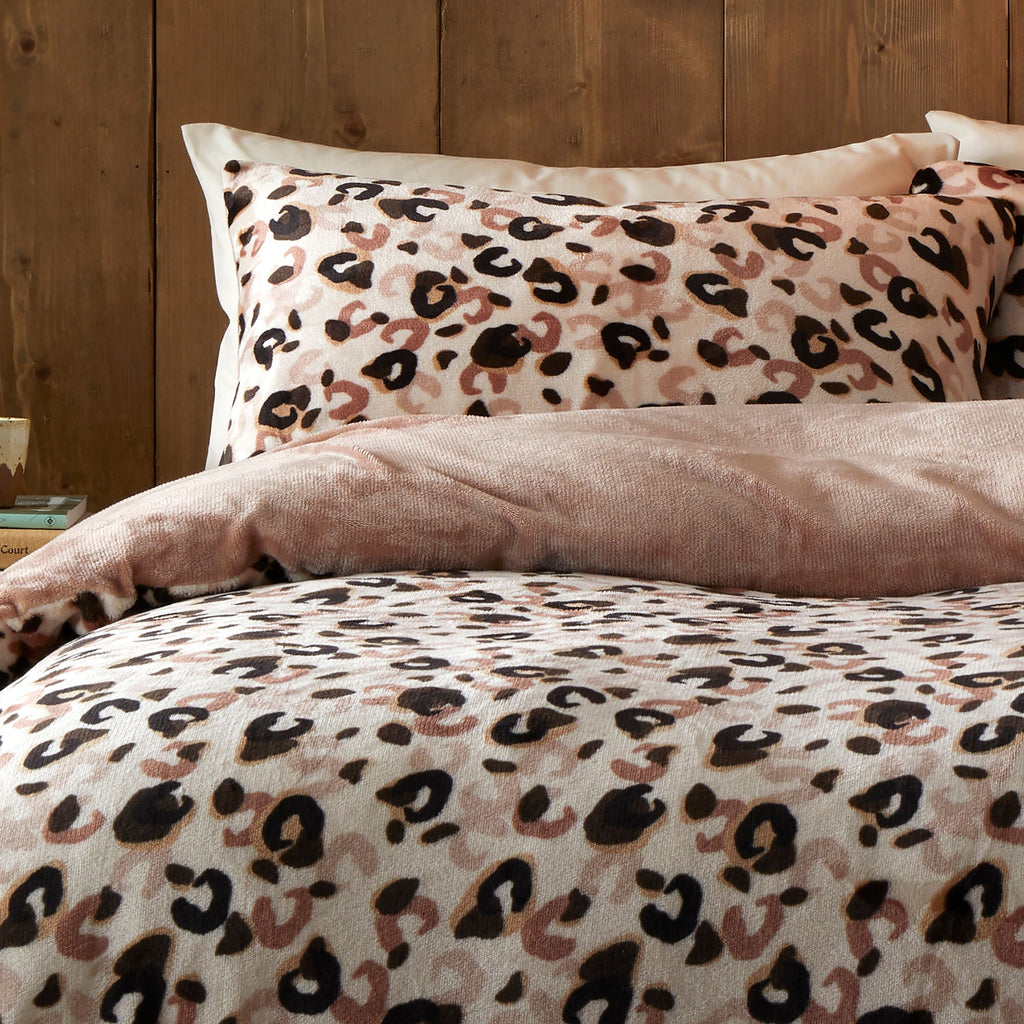 Parure de lit Cosy Leopard en coloris naturel