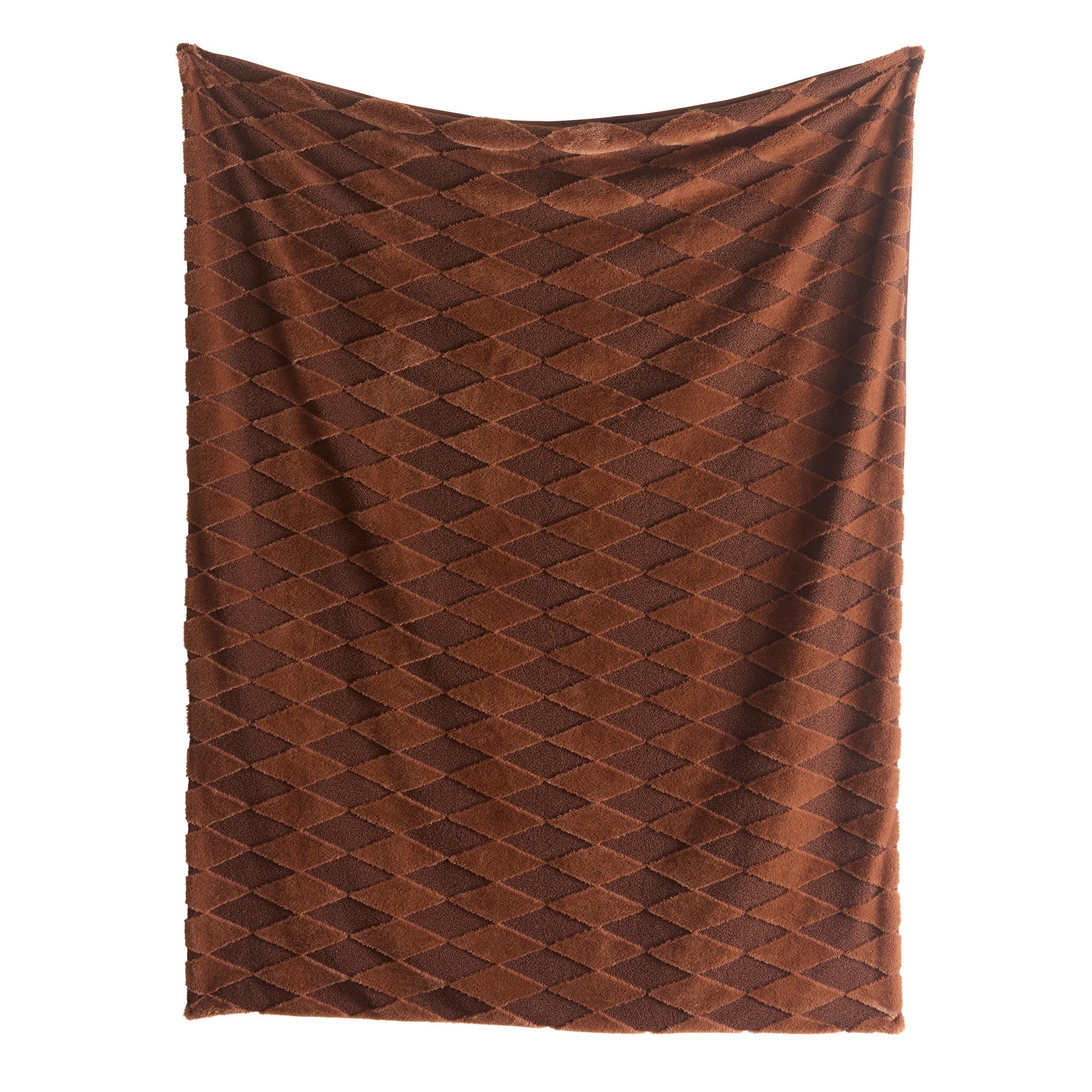 Plaid Cosy Diamond couleur chocolat 150 x 200 cm
