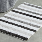 Tapis de bain rayé Carlson gris 50 x 80 cm