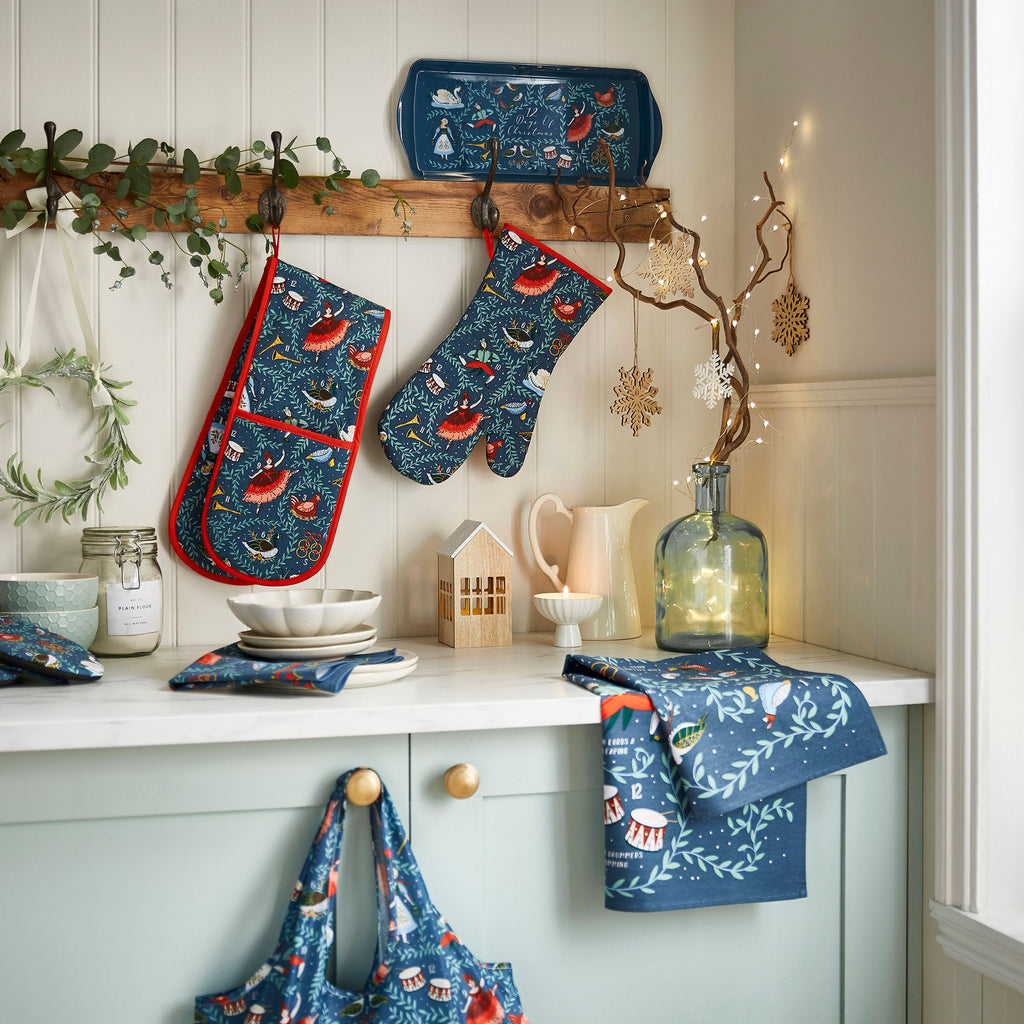 Plateau à parsemer bleu pour les 12 jours de Noël