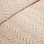 Parure de lit à motif courbe en relief, couleur naturelle