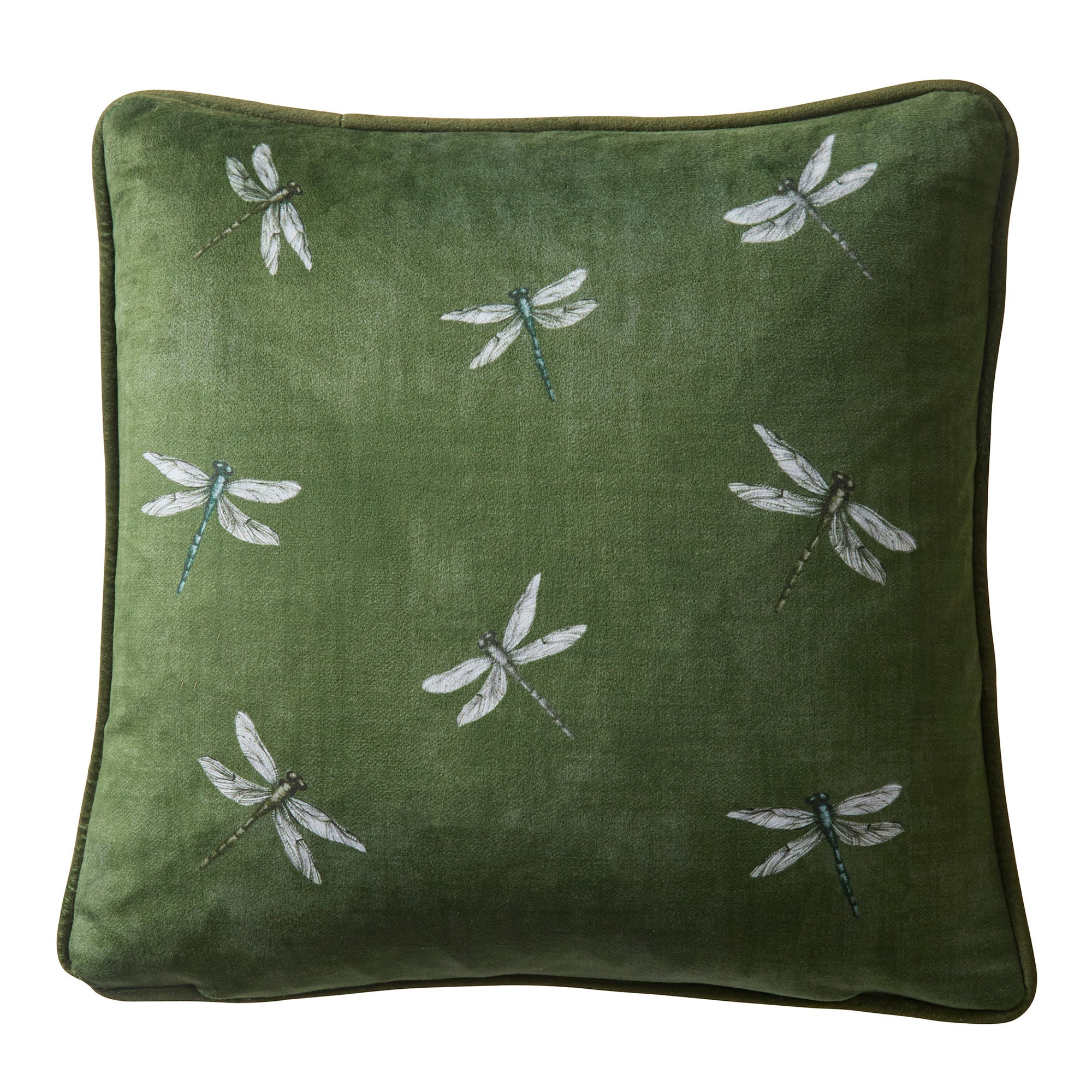 Coussin Fiorella couleur olive 43 x 43 cm
