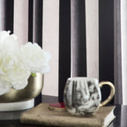 Rideaux à œillets rayés Festivo noirs
