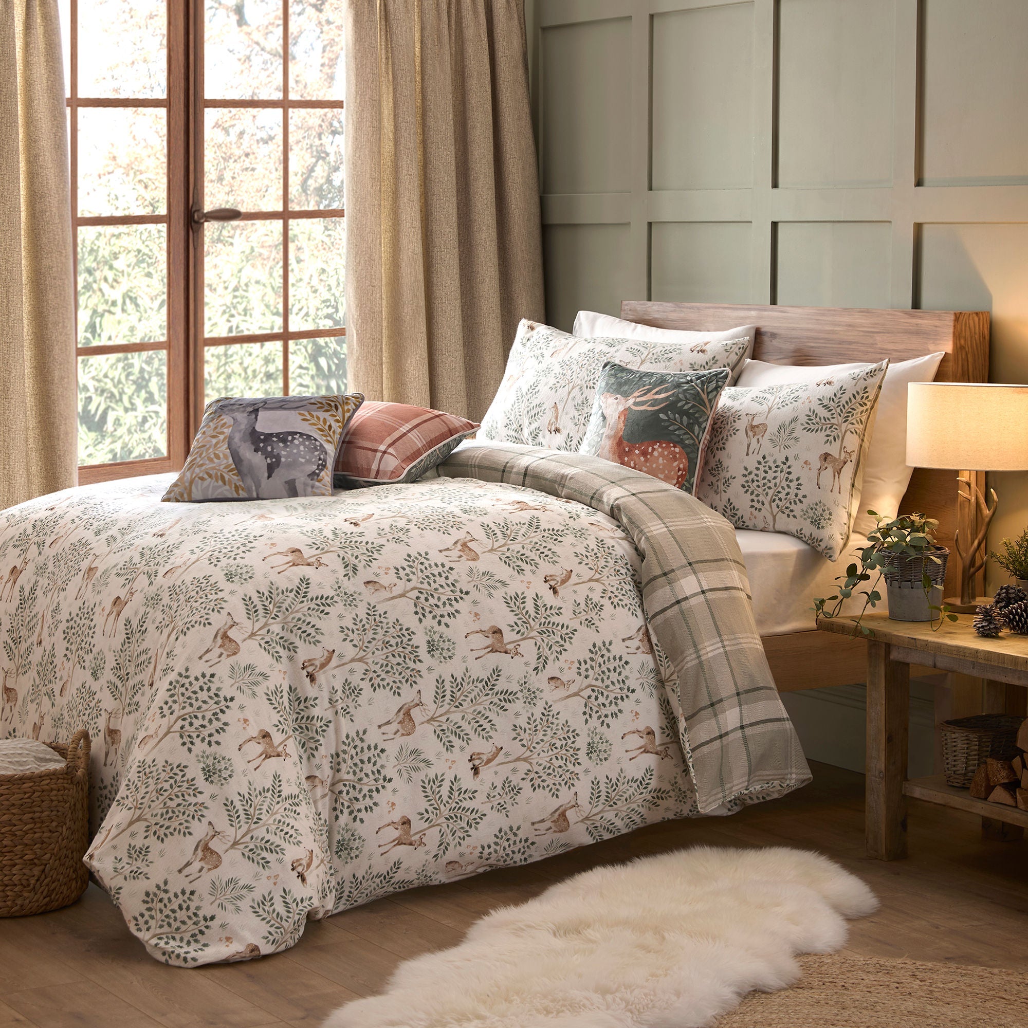 Parure de lit Animaux de la forêt en coloris naturel