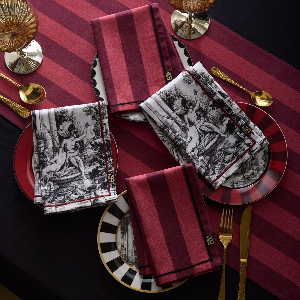 Serviettes Festivo, paquet de 4, rouges