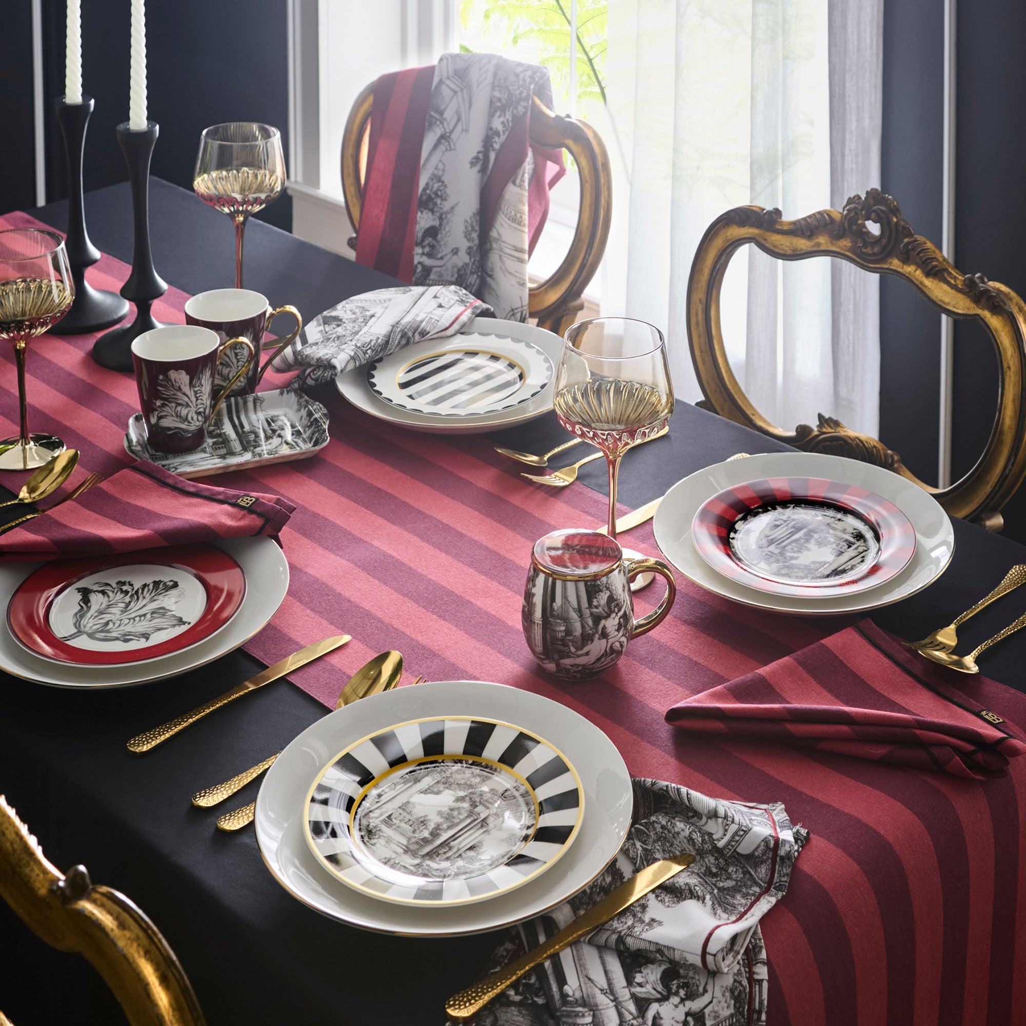 Lot de 2 torchons en coton Festivo rouges