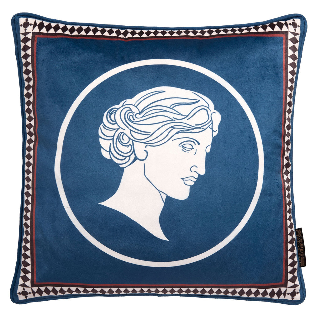 Coussin Déesse bleu sarcelle 43 x 43 cm