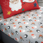 Drap-housse rouge Ho Ho Ho Christmas de 25 cm de profondeur