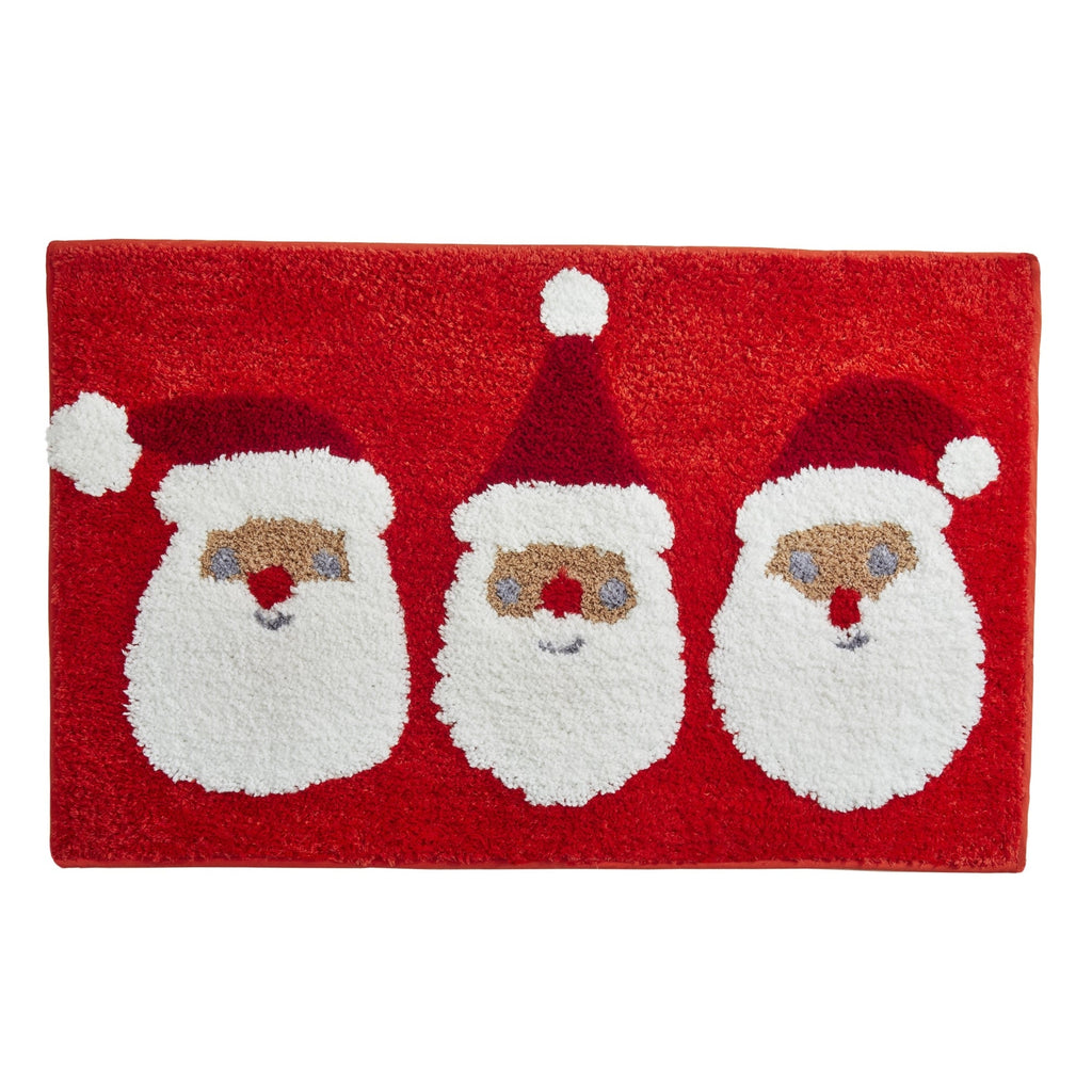 Tapis de bain de Noël Père Noël joyeux rouge 50 x 80 cm