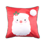 Coussin de Noël Père Noël joyeux rouge 43 x 43 cm