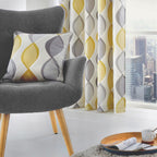 Coussin Lennox gris/ocre 43 x 43 cm