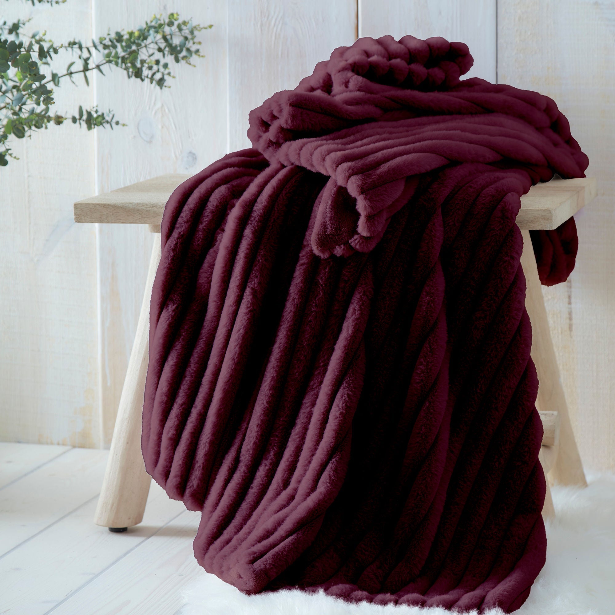 Couvre-lit Morritz couleur bordeaux 130 x 180 cm