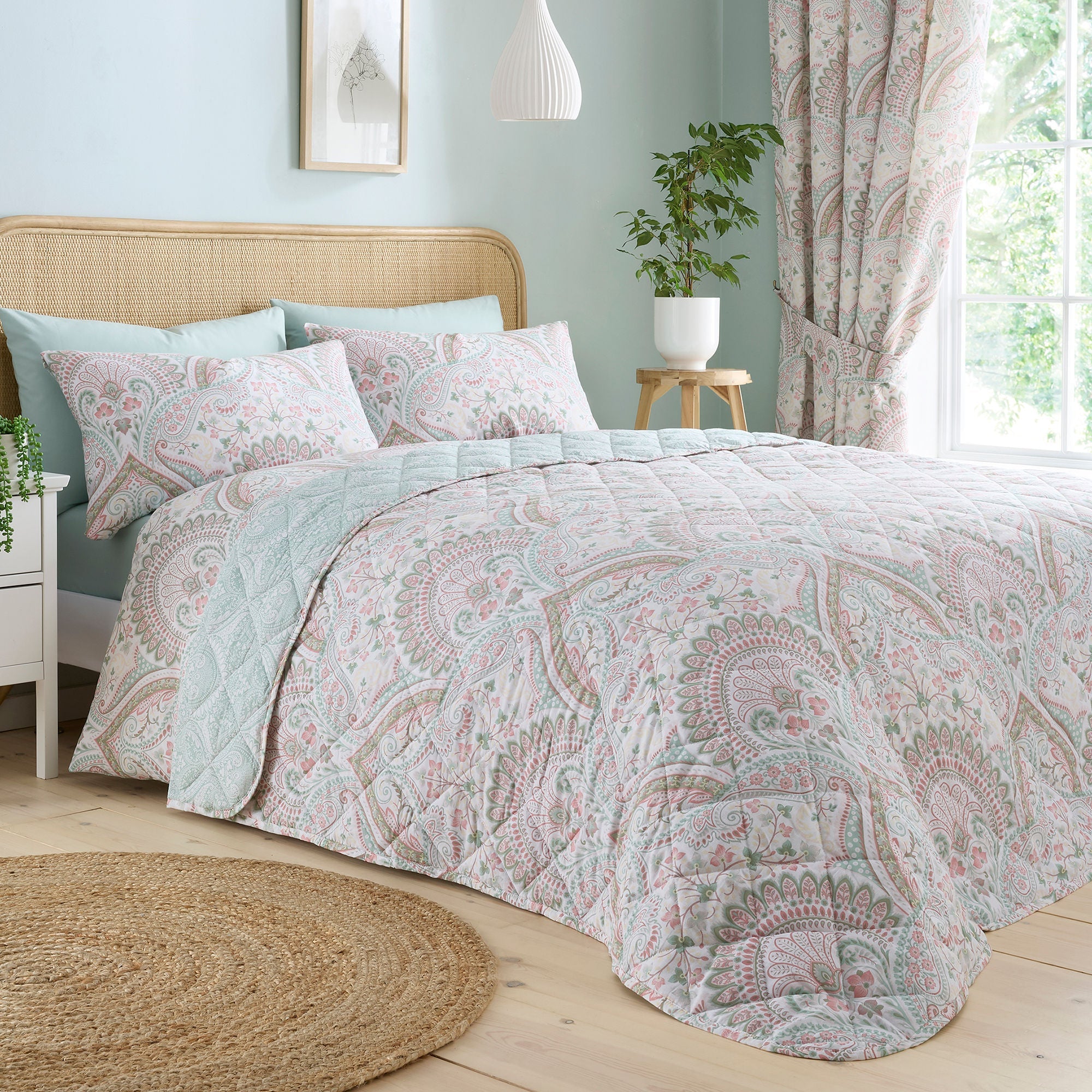 Couvre-lit Palais vert 195 cm x 230 cm