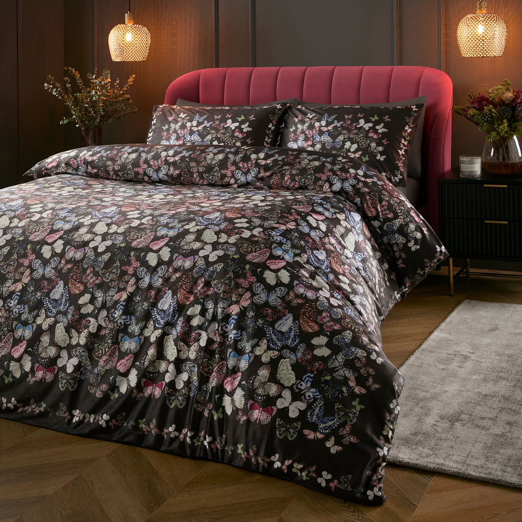 Parure de lit Papillon couleur anthracite