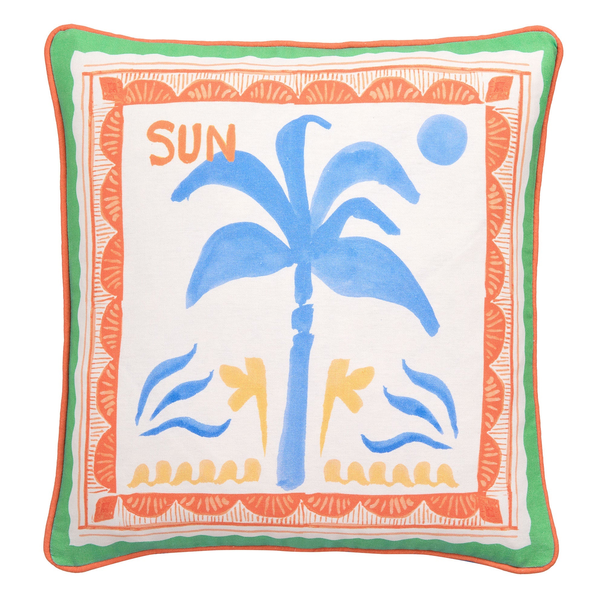 Coussin d'extérieur Soleil Palm multicolore 43 x 43 cm